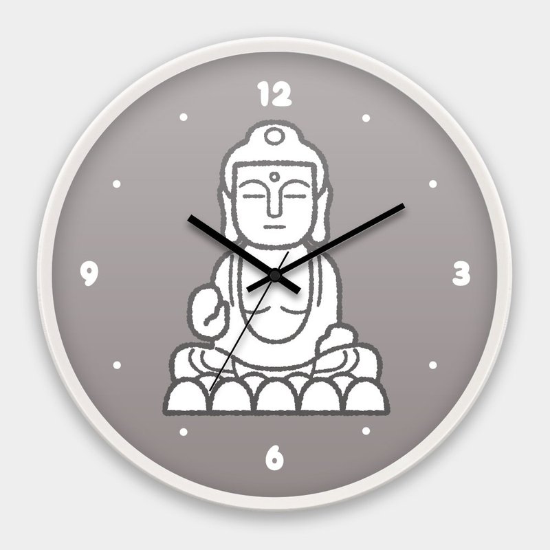 佛祖 台灣製30CM辦公居家時尚極簡靜音掃描掛鐘PU028 - 時鐘/鬧鐘 - 塑膠 灰色