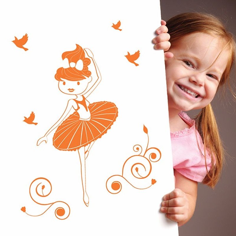 Smart Design Creative Seamless Wall Stickers Ballet Girl (8 colors available) - Wall Décor - Paper Blue