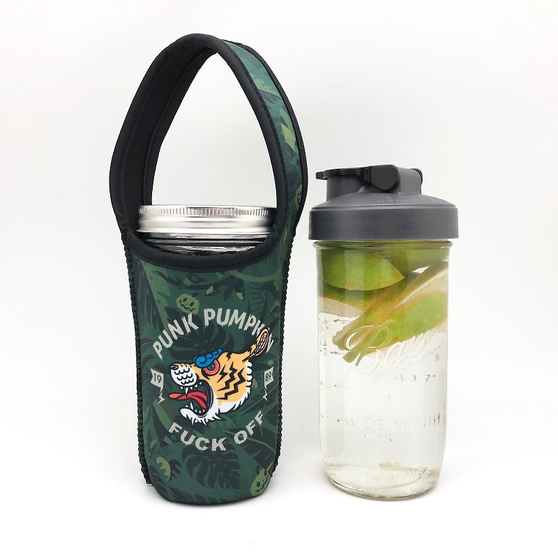 Spot BLR 24oz Wide Mouth Mason Bottle Beverage Bag Sealed Space Cover Combination - ถุงใส่กระติกนำ้ - แก้ว สีเขียว