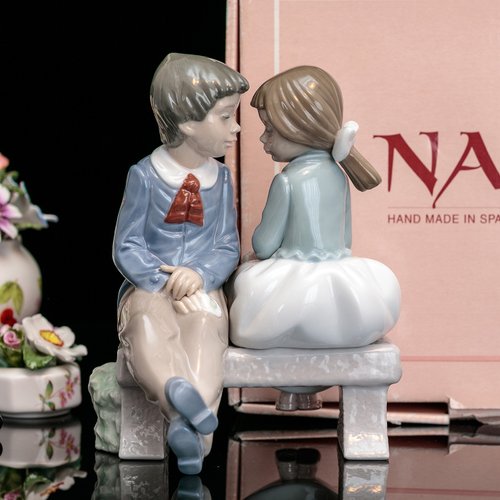 擎上閣裝飾藝術 西班牙Lladro NAO雅緻1990情人手工陶瓷娃娃情侶瓷偶雕塑擺飾