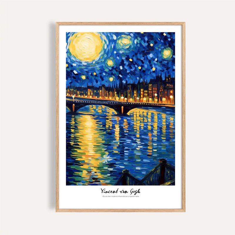 橋上星夜 Starry Bridge / 梵谷風格藝術掛畫 畫芯 海報 - 海報/掛畫/掛布 - 紙 