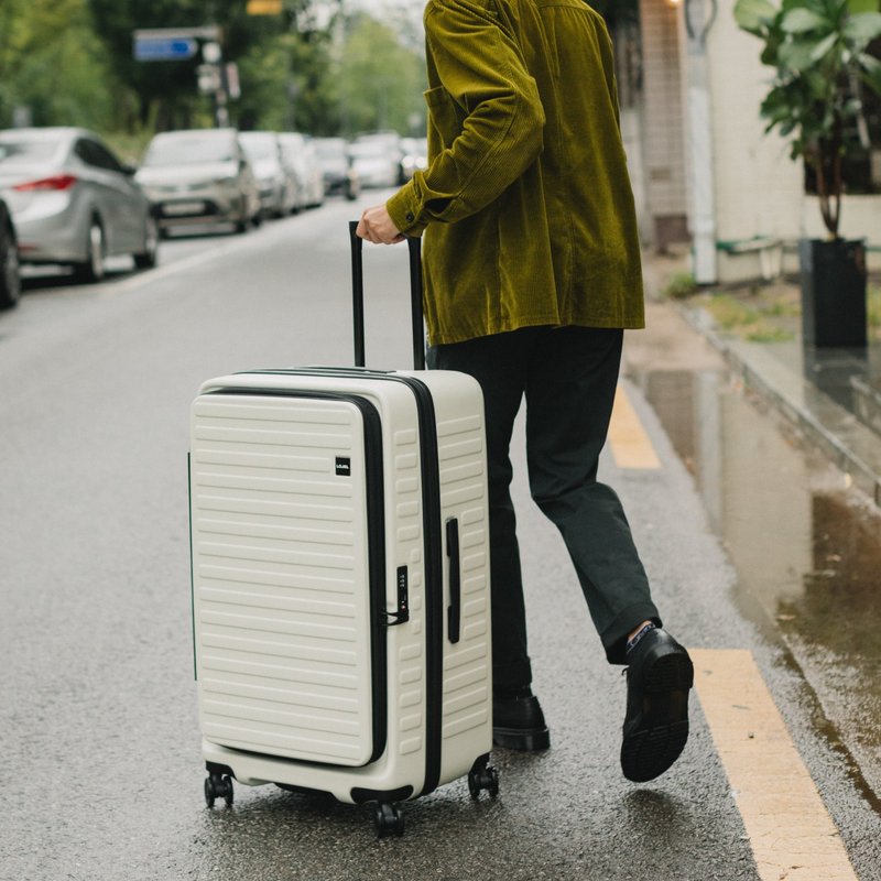 【預購】【LOJEL】CUBO FIT 29.5吋前開擴充防盜防爆雙齒拉鍊箱白 - 行李箱/旅行袋 - 其他材質 白色