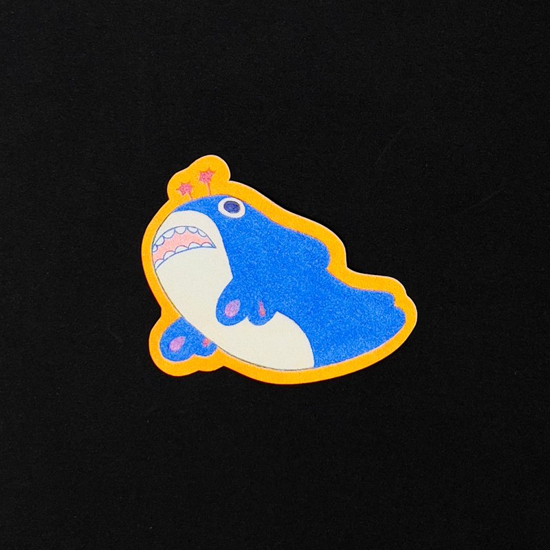 Original Risograph sparkling cute shark angel sticker - สติกเกอร์ - กระดาษ 