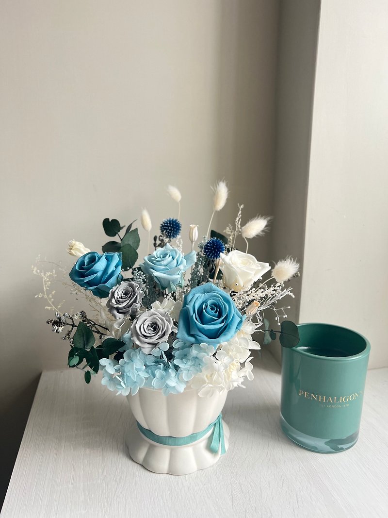 永生盆花－海洋藍色系款 限定雙北宅配 - 乾燥花/永生花 - 植物．花 
