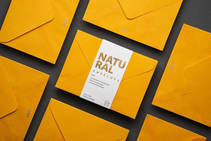 Natural series / A6 envelope / yellow / typography - Envelopes & Letter Paper - Paper Yellow