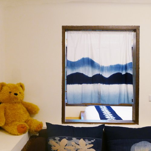 卓也藍染 Indigo Dyeing House 卓也藍染 - 雙開門簾/山水染