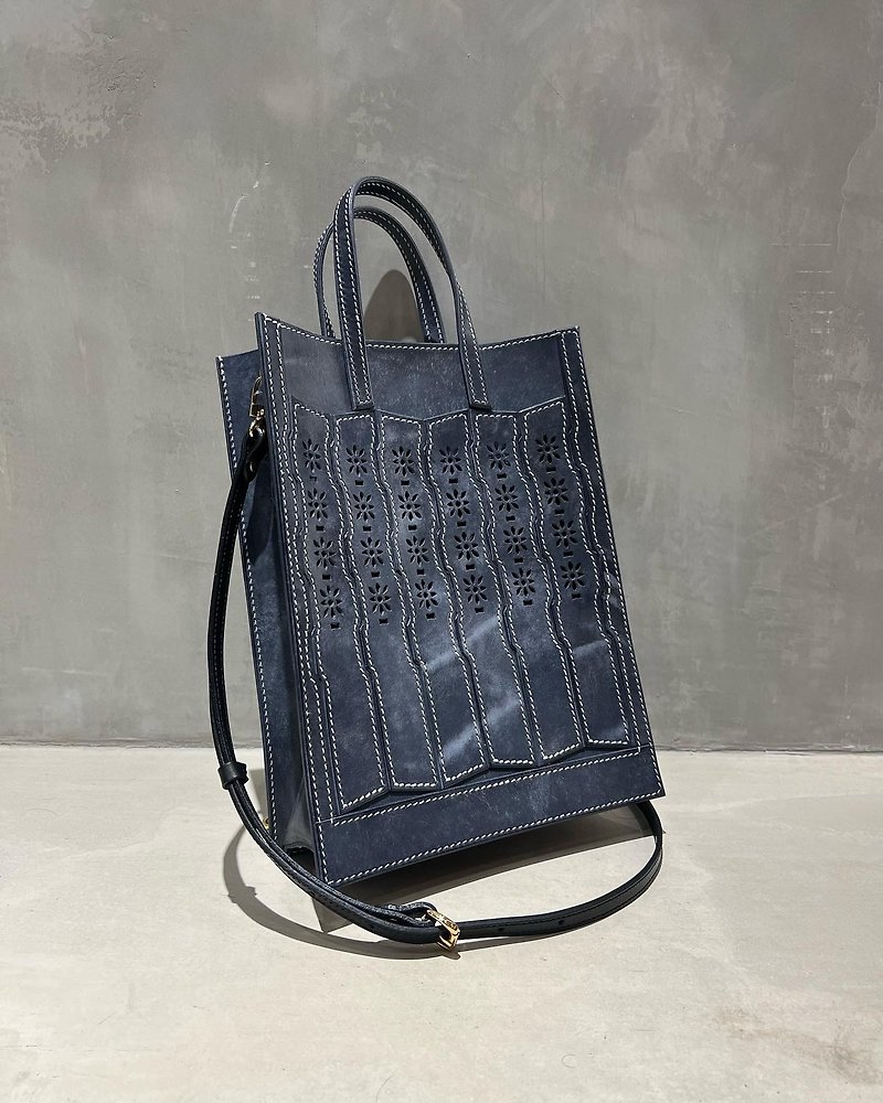 Nardos Vintage Hong Kong Nostalgic Tonghua Iron Gate Bag-M - Handbags & Totes - Genuine Leather Gray