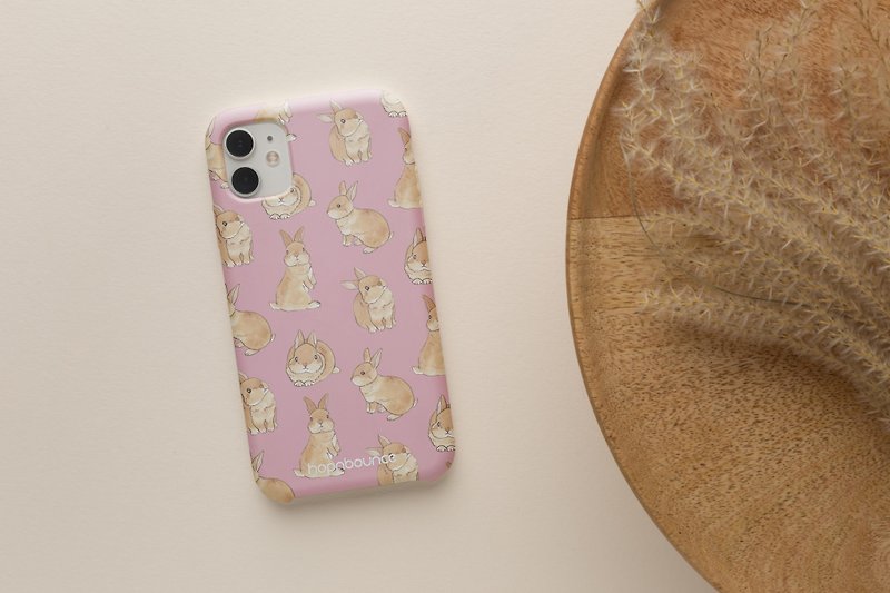 Toffee Rabbit Phone Case in Pink iPhone 11 12 13 pro max se2 xs samsung - เคส/ซองมือถือ - พลาสติก สึชมพู