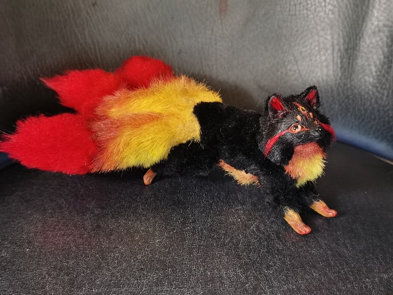 ファイアファンタジーキツネFOX3尾BJDアートドールポーズ可能 - 人形・フィギュア - その他の素材 多色