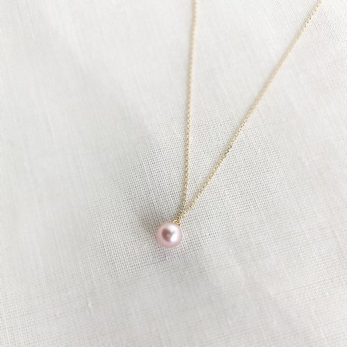 y-o 5mm Dainty Pink Pearl Necklace
