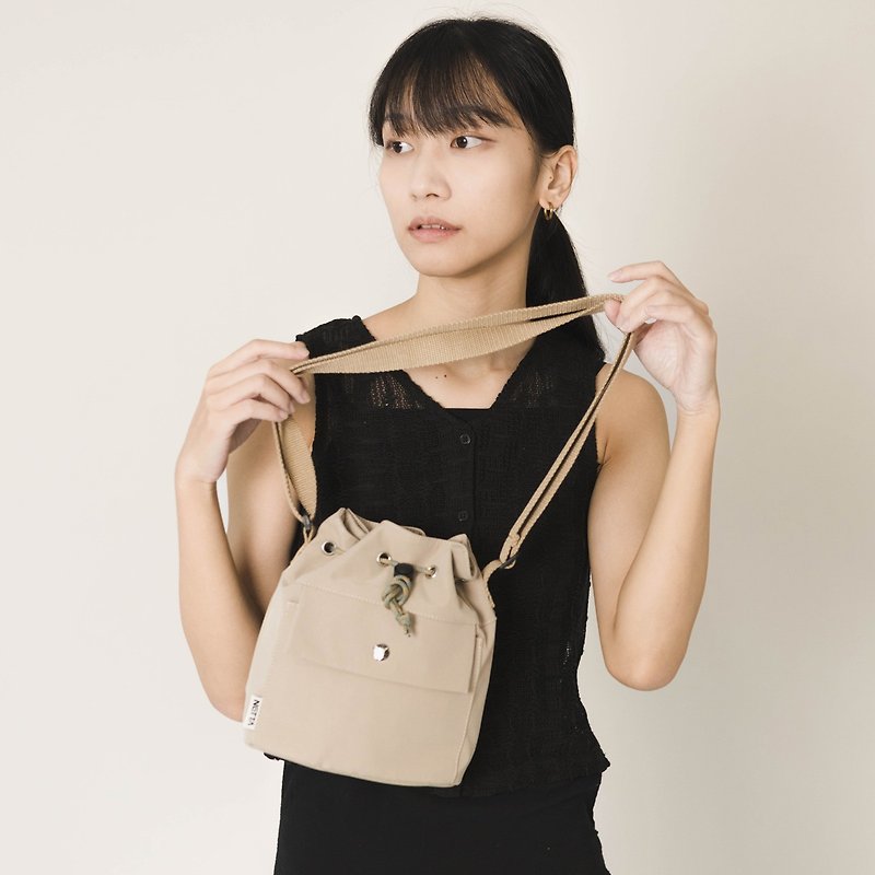 Crossbody Bucket Bag (5 colors) - Messenger Bags & Sling Bags - Nylon Khaki
