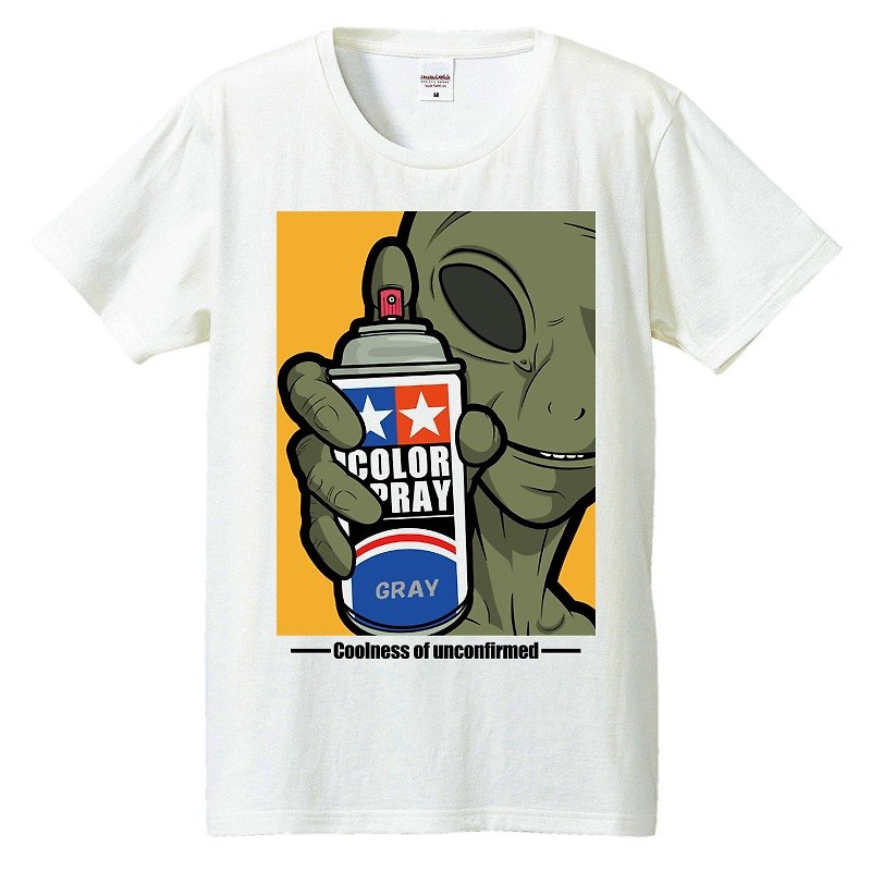 Tシャツ / alien StreetArt - 男 T 恤 - 棉．麻 白色