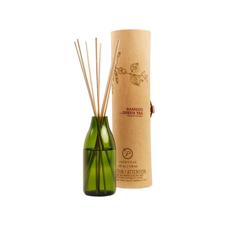 Paddywax Bamboo & Green Tea Eco Aromatherapy綠茶竹枝酒瓶擴香 - 香氛/精油/擴香 - 其他材質 綠色