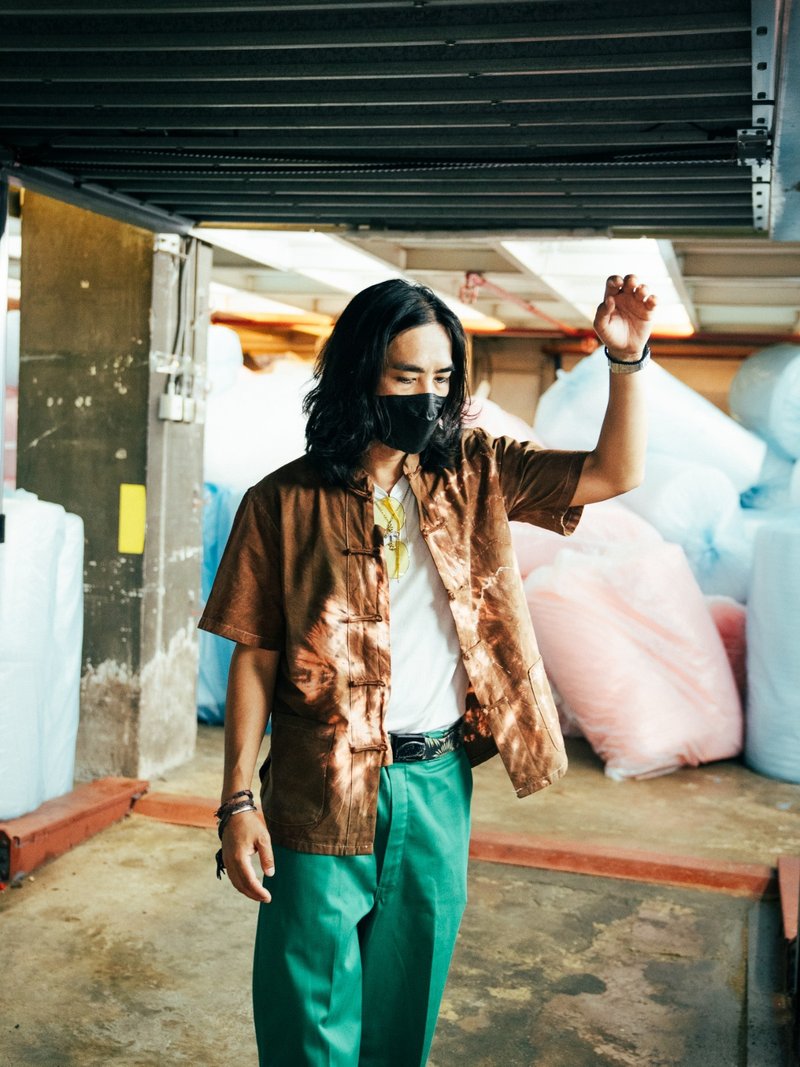 唐服 年輪外套 彩虹水墨Tie Dyed & Ice dye Tang Suit - 其他 - 棉．麻 咖啡色