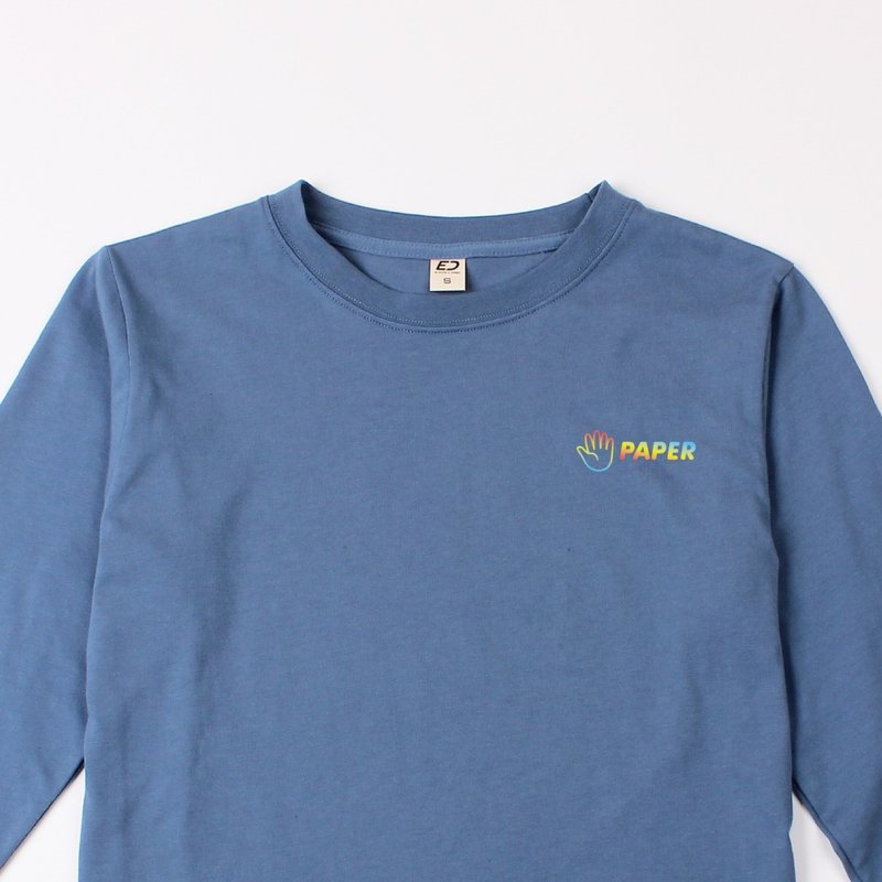 【愛的小手】Paper布  長T/女上衣/男上衣/T-Shirt/中性T - 女 T 恤 - 棉．麻 白色