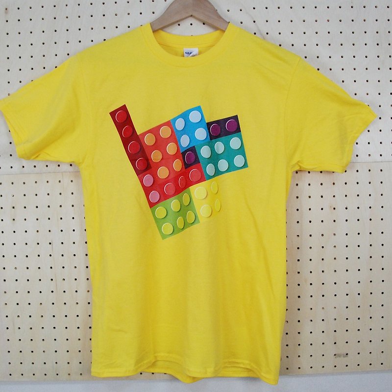 レゴパズルは[]半袖Tシャツ「中立/スリム」（黄）-850コレクション：設計者は新しい-Tシャツを作成します - Tシャツ メンズ - コットン・麻 イエロー
