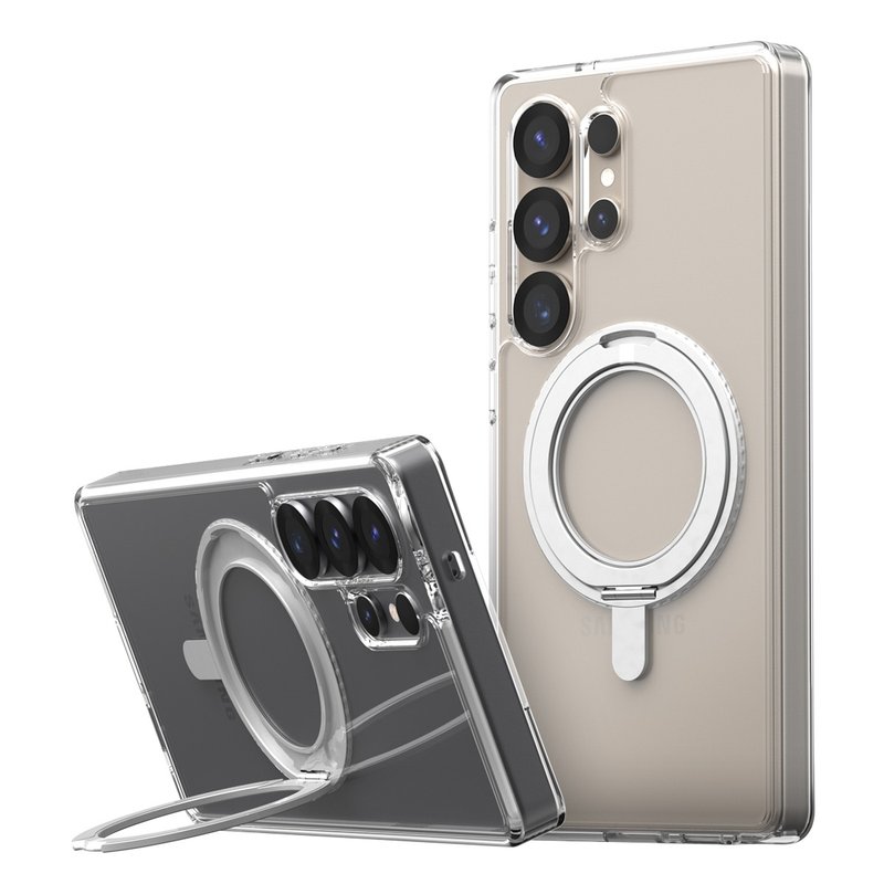 Araree Samsung Galaxy S25 ULTRA 保護殼 透明 磁吸 可旋轉支架 - 手機殼/手機套 - 其他材質 
