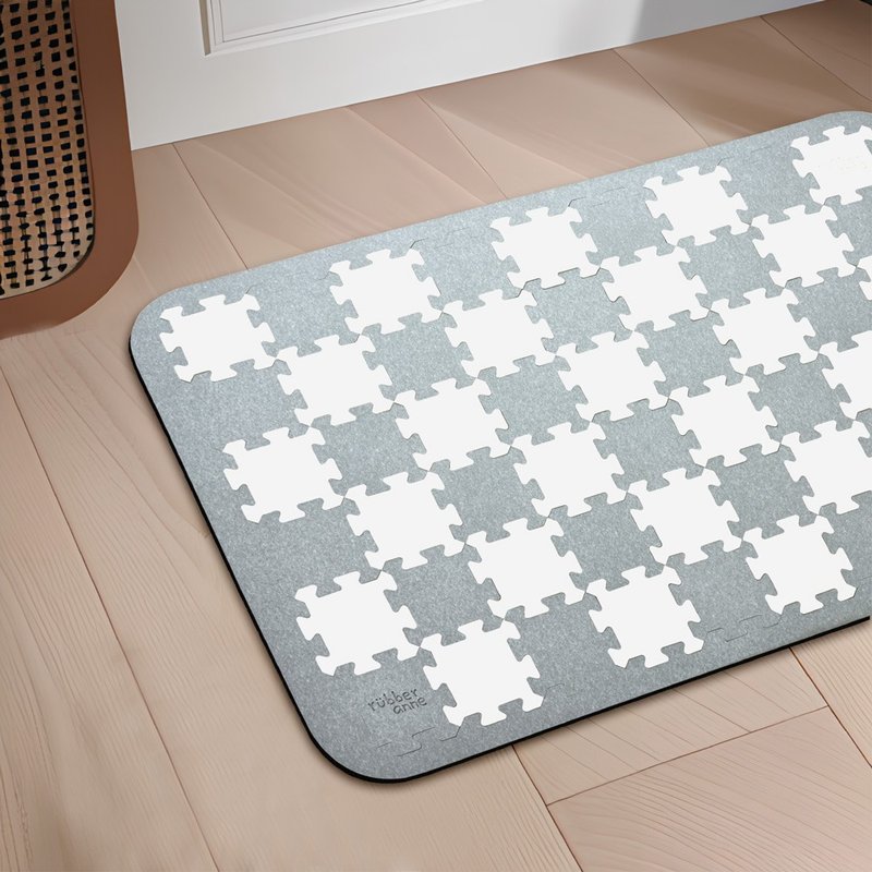 │rubber anne│Mosaic series soft diatomaceous earth absorbent floor mat - พรมปูพื้น - วัสดุอื่นๆ สีเทา