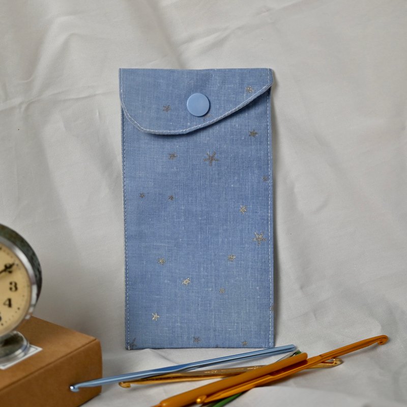 萬用筆袋 眼鏡袋/紅包袋 藍色繁星 - 紅包袋/春聯 - 棉．麻 藍色