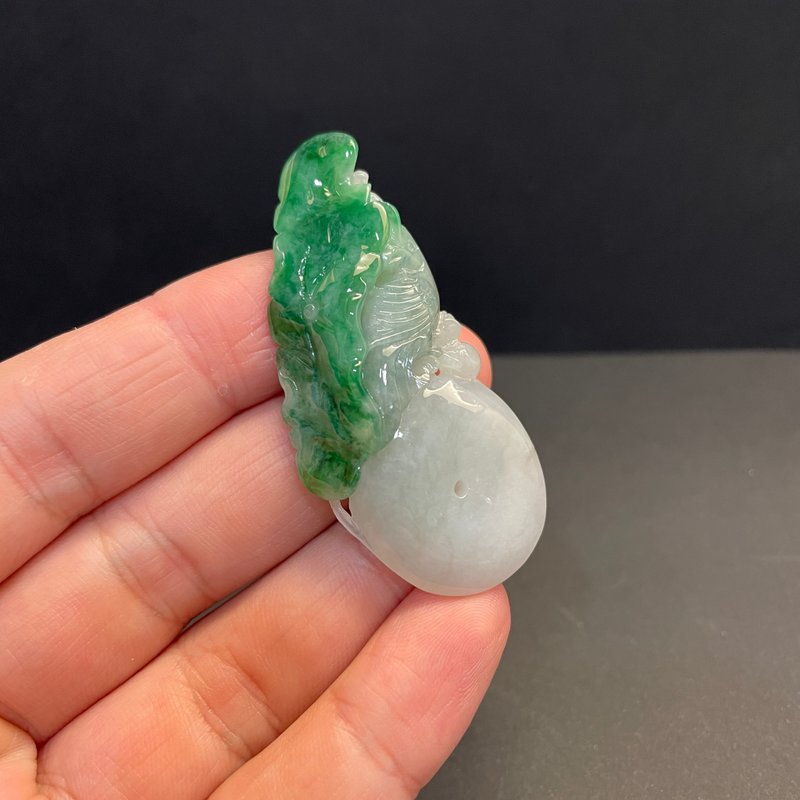 Hanyu Jewelry Natural Jadeite Lotus Leaf Lotus Pendant Spicy Green Eye-catching Natural A Grade Burmese Jade Super Value Special Offer - Other - Jade 