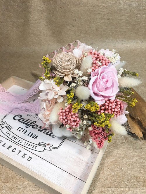 Small bouquet [pink morning] dry bouquet dry small bouquet birthday gift Tanabata bouquet