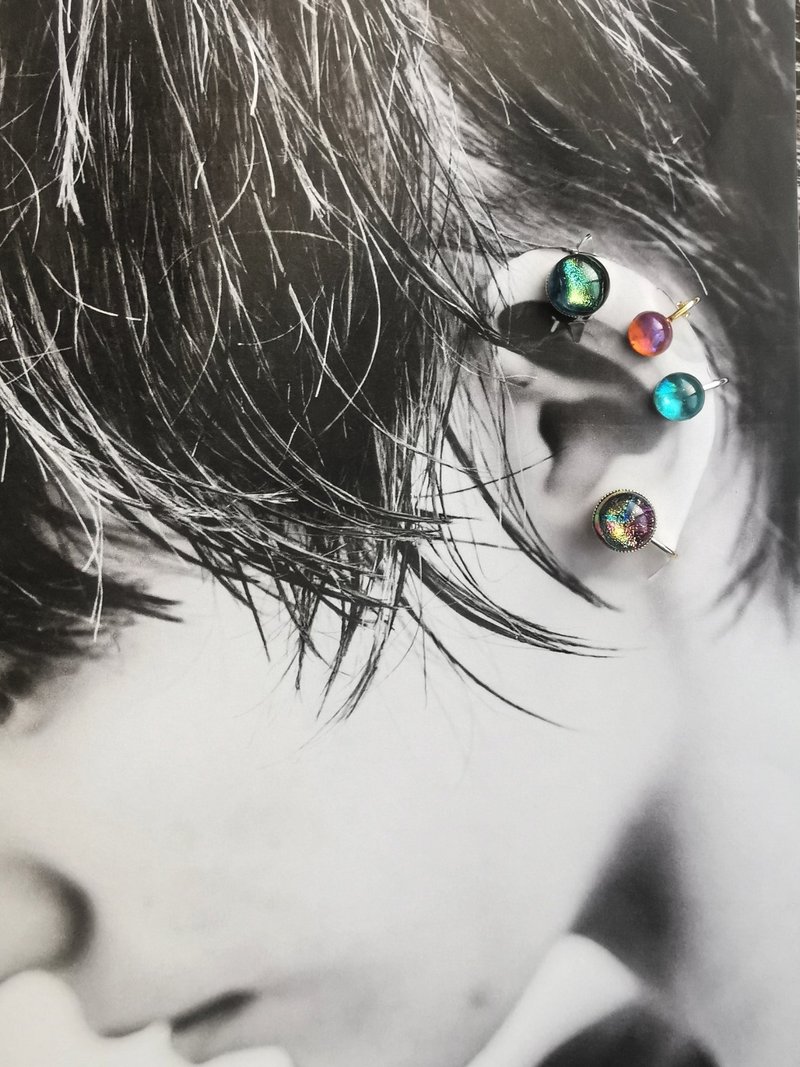 Starlightひと粒くじ - 耳環/耳夾/耳骨夾 - 玻璃 多色