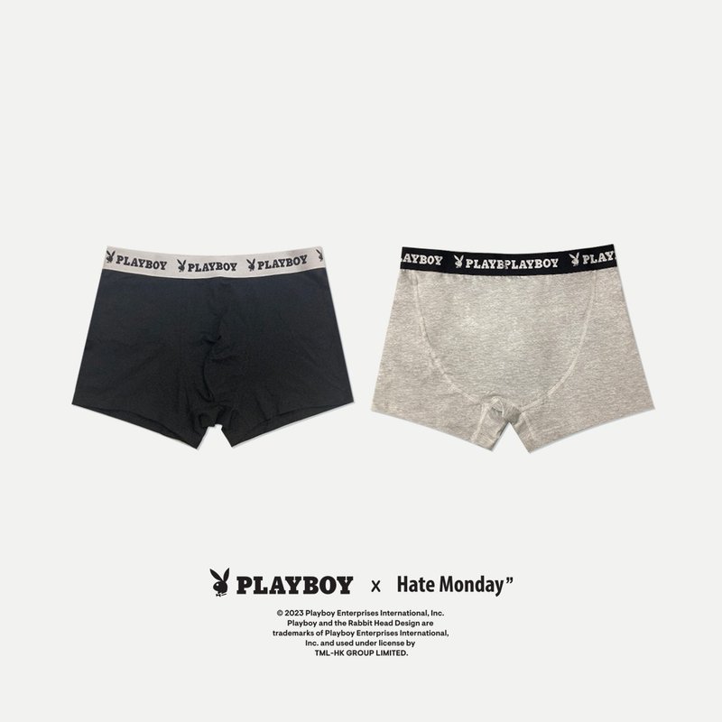 Hate Monday''  X PLAYBOY - UNDERWEAR男士內褲(PBHM-SS23U14) - 男內衣褲 - 棉．麻 銀色