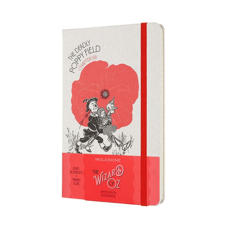 MOLESKINE The Wizard of Oz Limited Notebook-Deadly Poppy Field L-shaped Horizontal Line (Red) - Notebooks & Journals - Paper Red