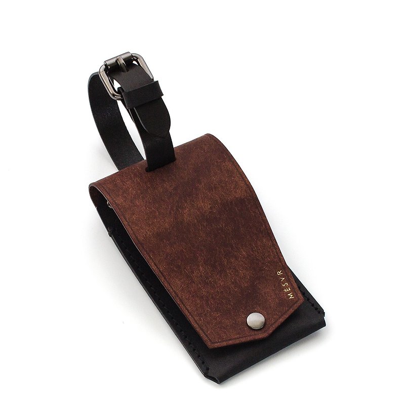 PUEBLO I Luggage Tag I Traveller Travel - Luggage Tags - Genuine Leather Brown
