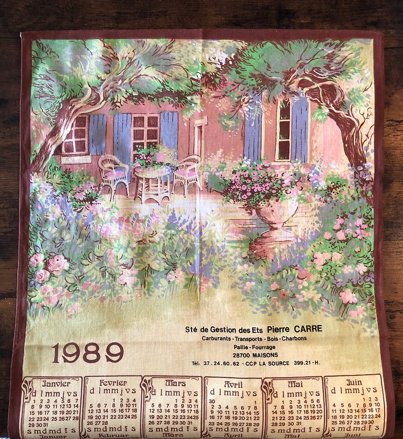1989 A quiet afternoon in a country house French calendar - ของวางตกแต่ง - ผ้าฝ้าย/ผ้าลินิน 