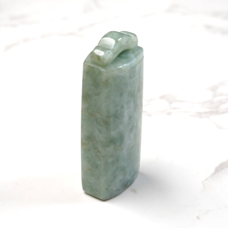 Good Luck Stamp Green Jade Stamp| Natural Burmese Jade A-grade | Gifts - ตราปั๊ม/สแตมป์/หมึก - หยก สีเขียว