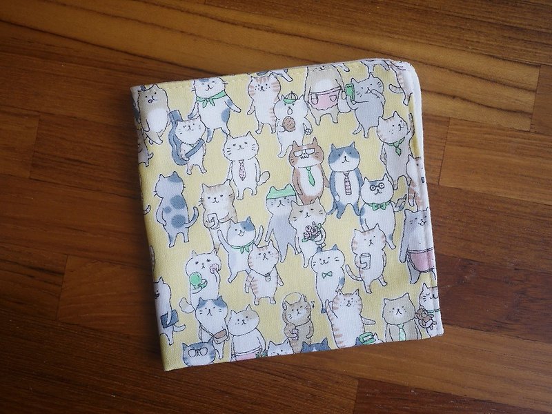 Limited edition = Japanese double gauze handkerchief = Cat Village Daily = Creamy Yellow - ผ้าเช็ดหน้า - ผ้าฝ้าย/ผ้าลินิน สีเหลือง