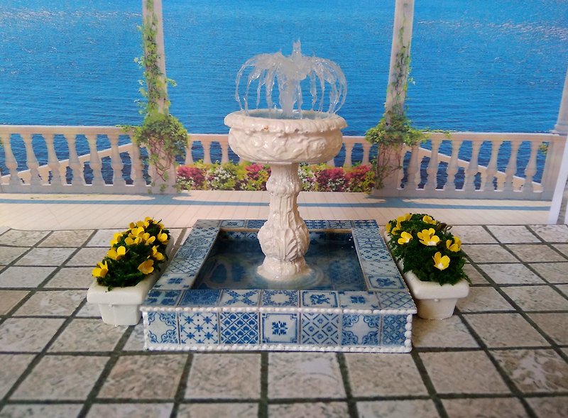 1:12 scale.Miniature fountain. Fountain for the collection of dolls.