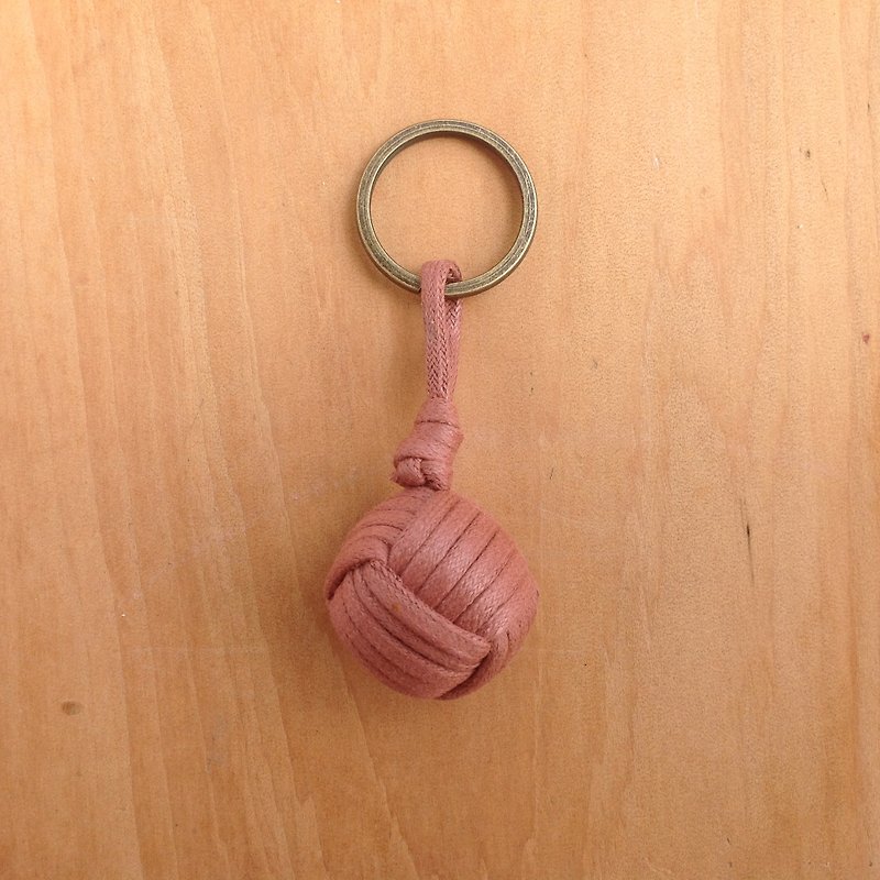 Monkey fistknot key ring-sailor knot-milk tea - Keychains - Other Materials Brown