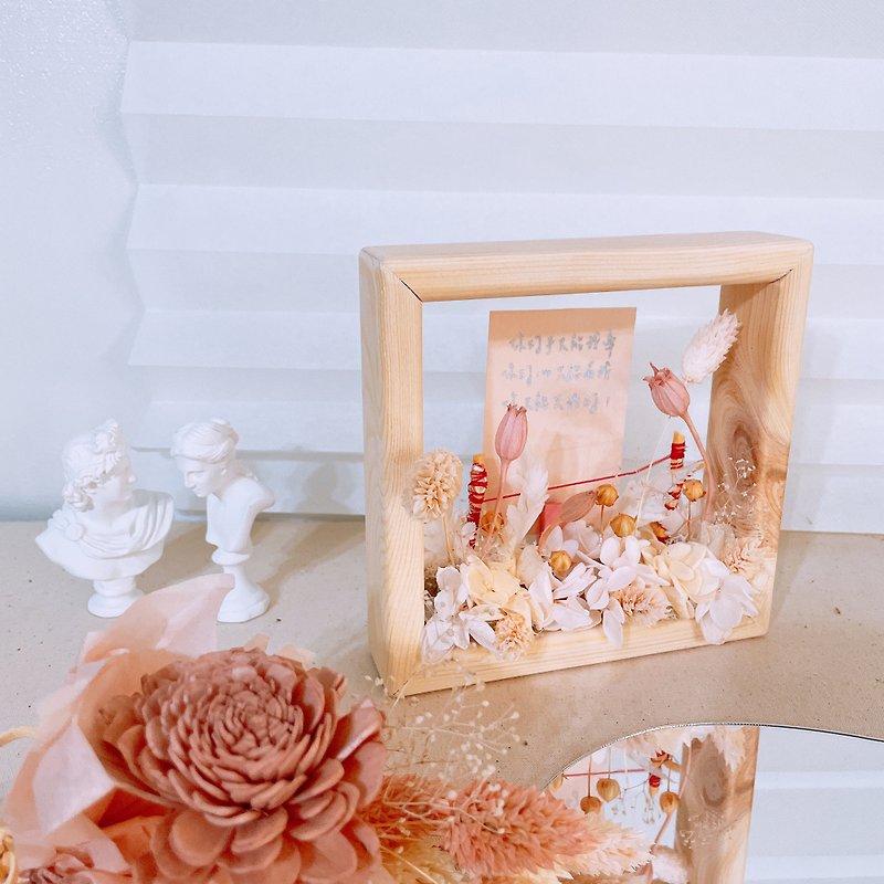 Fast shipping x Tanabata teaser x not withered dry flower frame flower gift - Picture Frames - Plants & Flowers Pink