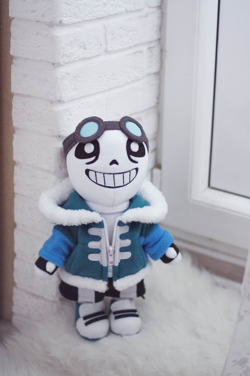 Time Kid Sans Quantumtale Undertale AU Collectible Doll | Made to Order - Stuffed Dolls & Figurines - Polyester Blue