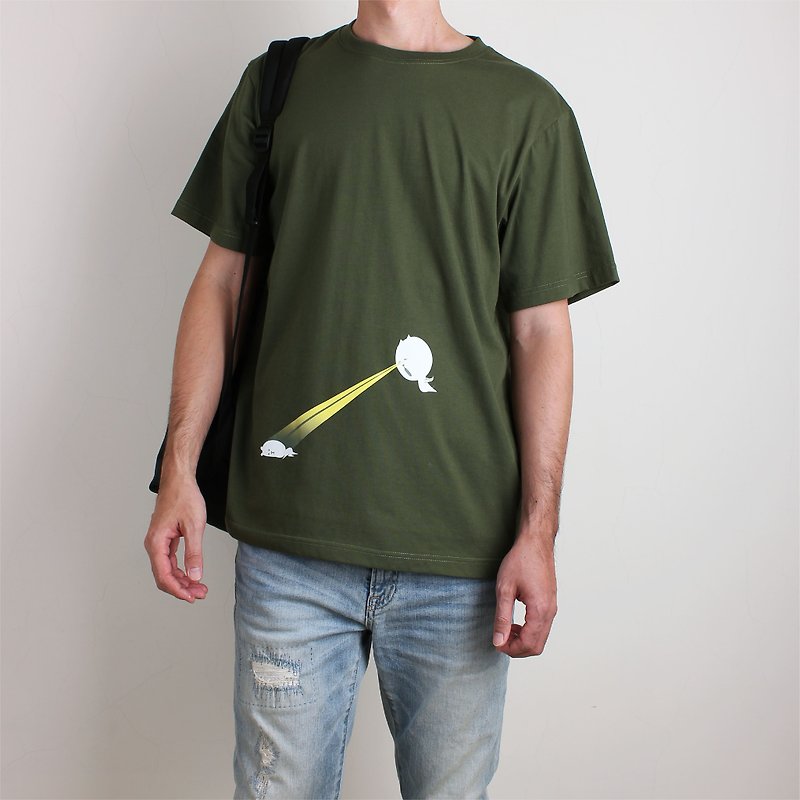 [Taiwan Brothers] Dynamic light wave short T/women's tops/men's T-shirts/T-Shirt - Men's T-Shirts & Tops - Cotton & Hemp Green