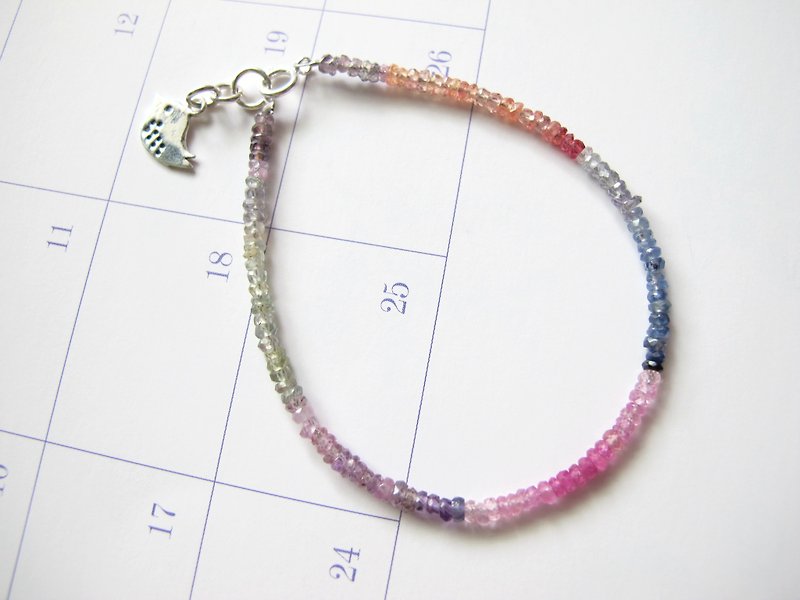 [custom made store] multicolor corundum x 925 silverware - Bracelets - Gemstone Multicolor