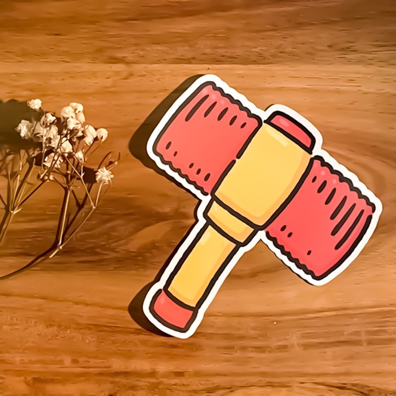 [Waterproof Sticker] Big Mallet & Big Drumstick | A total of two - Stickers - Paper Orange