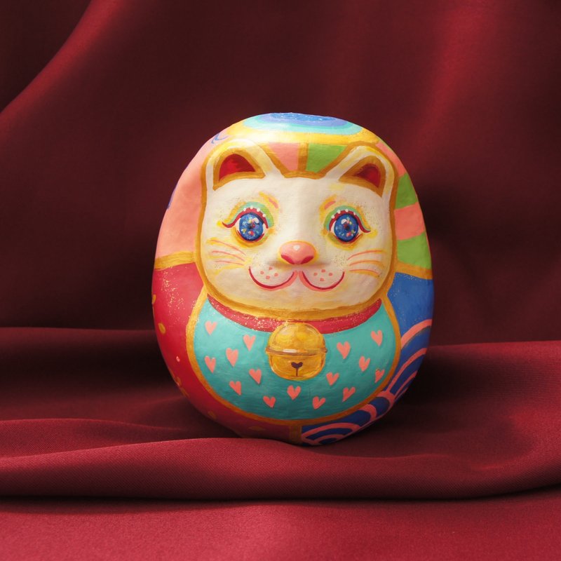 【Sold-out】來自日本的繽紛招財貓達摩藝術品 - 擺飾/家飾品 - 顏料 多色