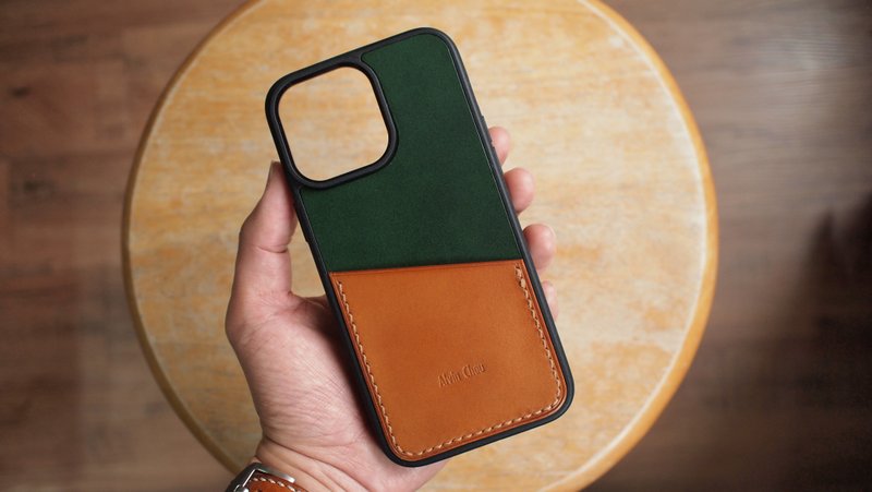 Customized iPhone leather phone case (with card version) - Phone Cases - Genuine Leather Multicolor