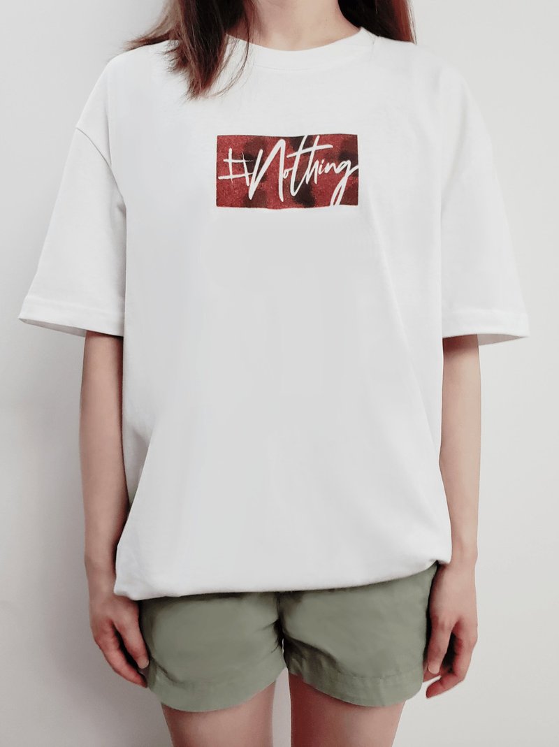 原創 #Nothing系列 Oversize落肩T-shirt - 女 T 恤 - 棉．麻 白色