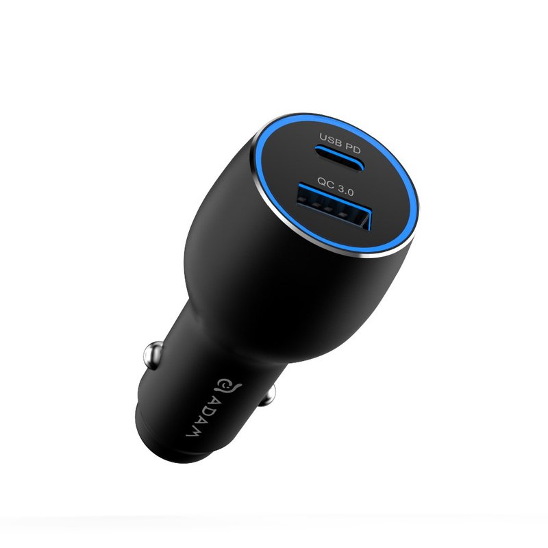 【ADAM 亞果元素】 OMNIA C1 Pro 83W超大功率雙孔車充 筆電車充 - 電腦配件 - 塑膠 黑色