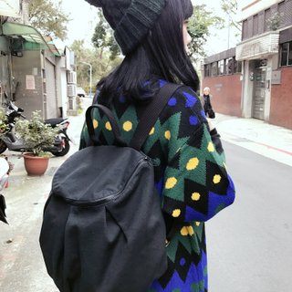 Semicircular folds bag / Backpacks / laptop / linen black