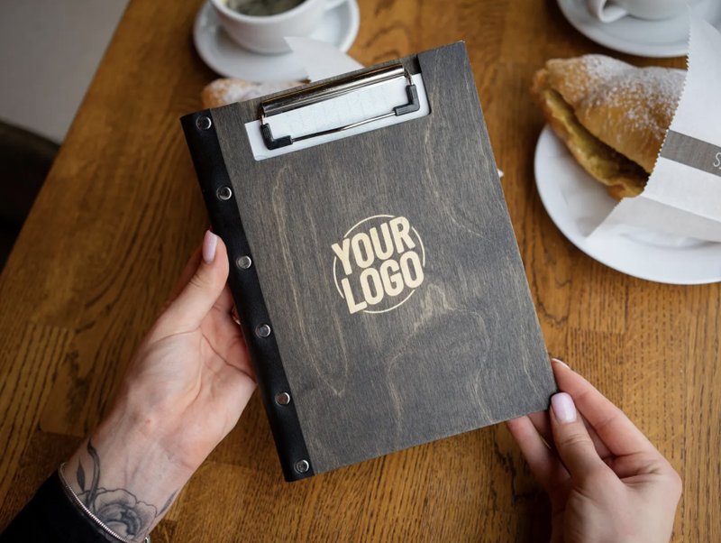 Engraved Wooden Menu Folder with Customizable Options, Personalized Wooden Menu - 其他 - 木頭 多色