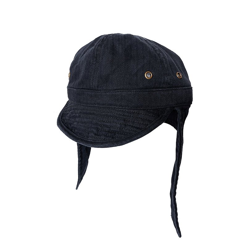 Field Cap-Black - หมวก - ผ้าฝ้าย/ผ้าลินิน 