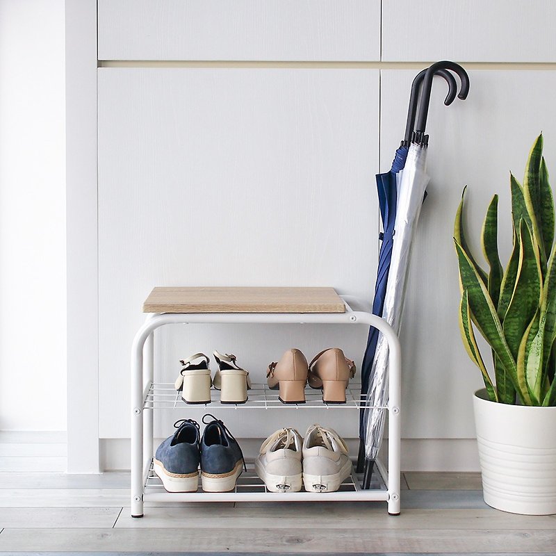 Light wood grain shoe chair umbrella stand/home storage/ - ตู้เสื้อผ้า - โลหะ สีกากี
