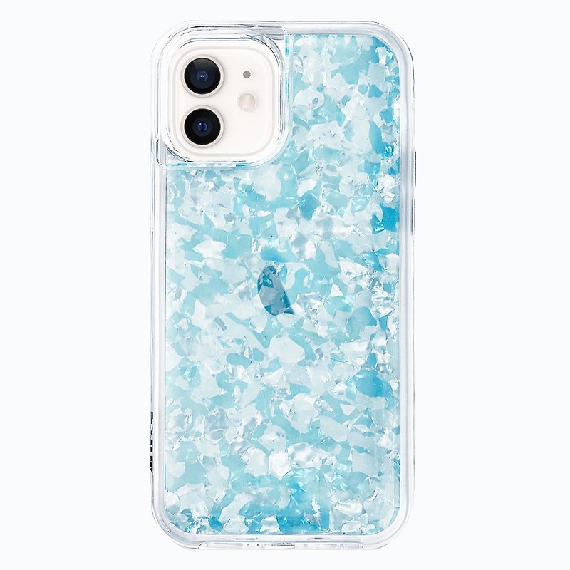 Celluloid series blue cotton candy - customizable texture mobile phone protective case iphone 14 13 - เคส/ซองมือถือ - เปลือกหอย สีน้ำเงิน