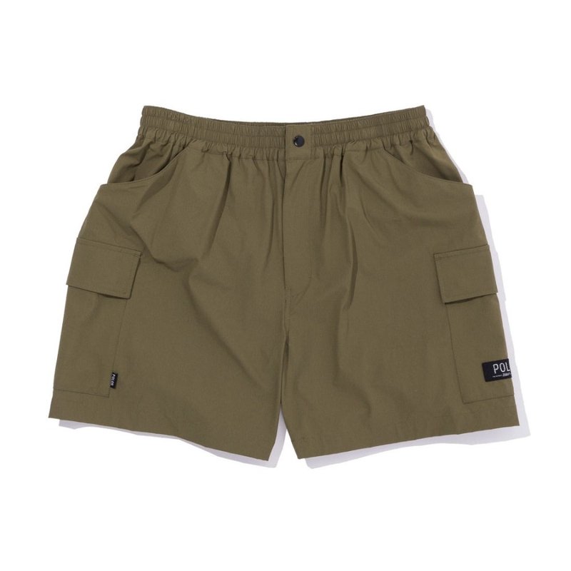 Japan limited POLER STRETCH RIP RELAX CARGO SHORTS cargo shorts/olive - กางเกงขาสั้น - วัสดุอื่นๆ สีเขียว