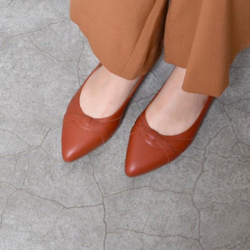 Cicala Pu 喜樂鋪手工鞋 8421 西紅柿 尖頭平底鞋